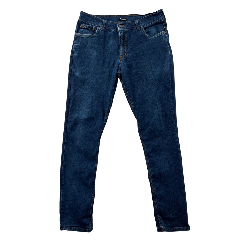 Origin Maine Taper Jeans Men 36x36 Blue Denim Made in USA Stretch Minimalist